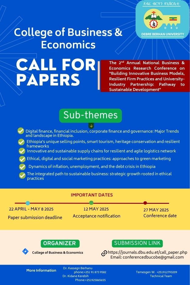 Call for Paper Image - The 2<sup>nd</sup> Annual National Business & Economics Research Conference on “Building Innovative Business Models, Resilient Firm Practices and University Industry Partnership: Pathway to Sustainable Development”