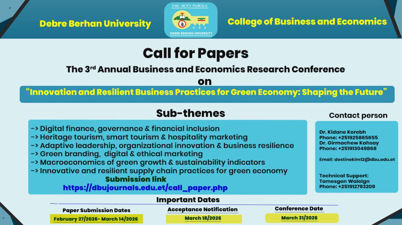 Call for Paper Image - The 3rd Annual Business & Economics Research Conference on "Innovation and Resilient Business Practices for Green Economy: Shaping the Future"